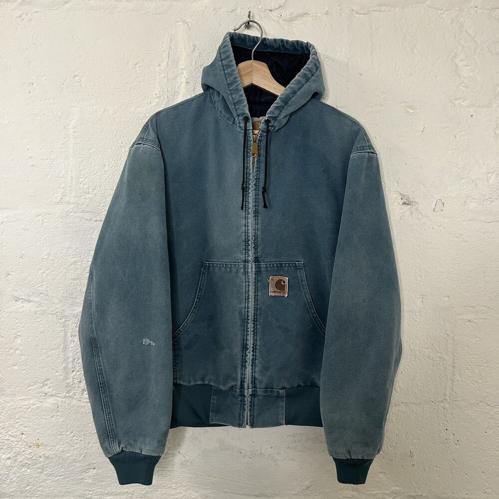 Vintage Carhartt Quilted Hooded Active Jacket “Cobalt Blue” JQ296